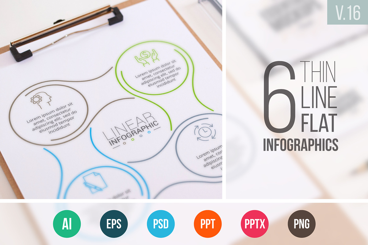 Linear elements for infographic v.16 in PowerPoint Templates - product preview 8