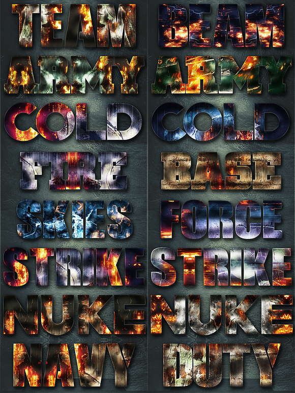 32 Extreme War Layer Styles Bundle 3 in Photoshop Layer Styles - product preview 1