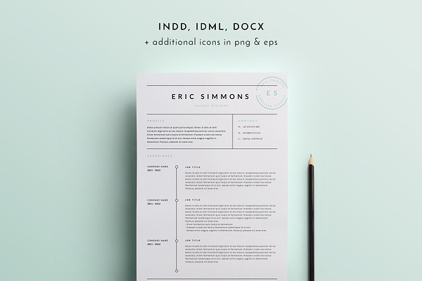 3 Page Resume Template | INDD + DOCX