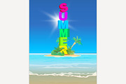Summer 3D Letters Background