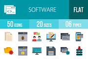 50 Software Flat Multicolor Icons