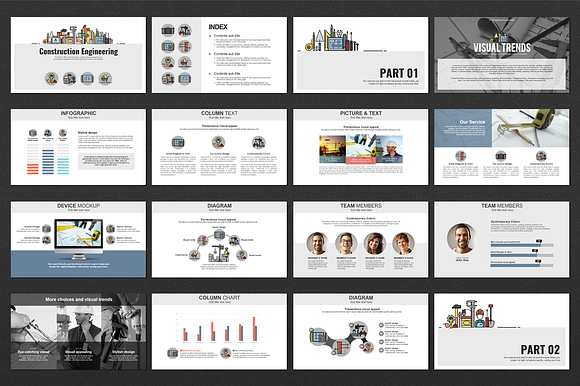 Construction Engineering PPT in PowerPoint Templates - product preview 1