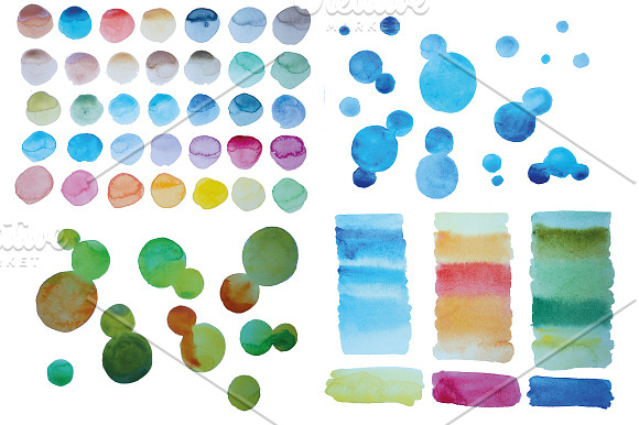 50% off watercolor textures&circles in Textures - product preview 4