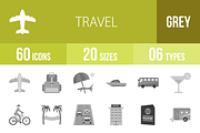 60 Travel Greyscale Icons