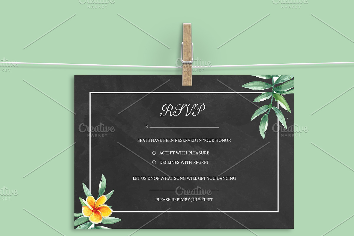 Wedding RSVP Card Template in Wedding Templates - product preview 8