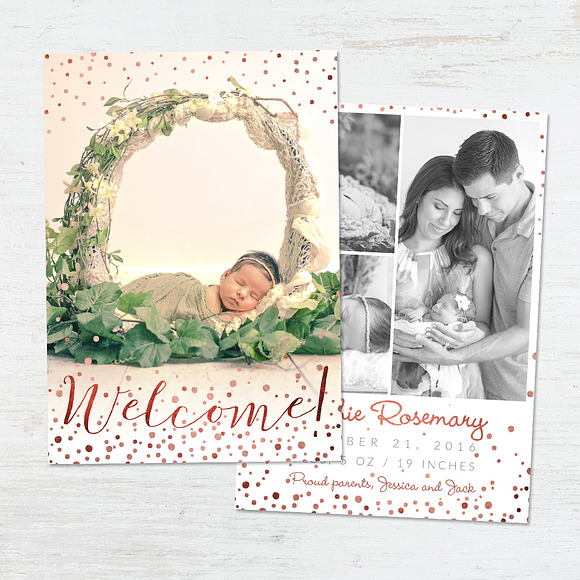 Birth Template | Glitter Fantasy in Card Templates - product preview 6