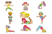 Kid's yoga vector illustration