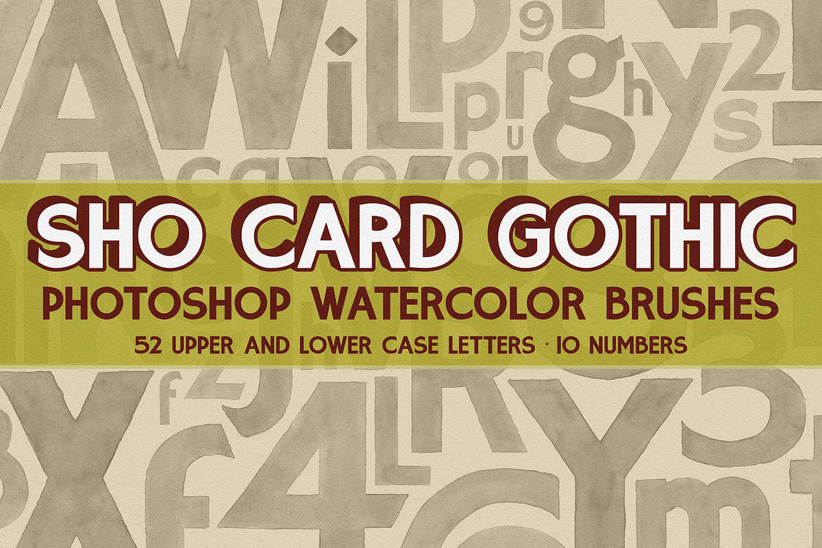 Sho Card Gothic Watercolor Brushes in Photoshop Brushes - product preview 8