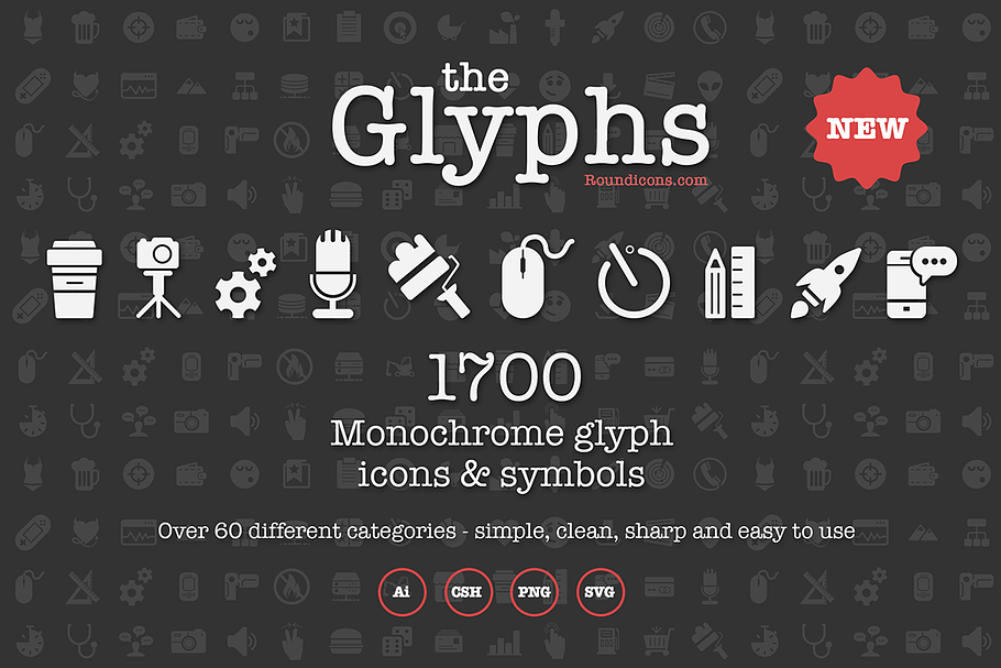 The Glyphs 1700 icons & symbols in Glyph Icons - product preview 8
