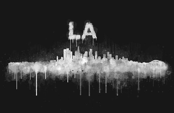 12x Files Pack Los Angeles Skylines in Illustrations - product preview 3
