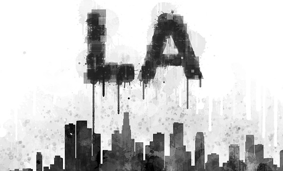 12x Files Pack Los Angeles Skylines in Illustrations - product preview 7