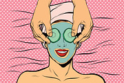 Woman with fruit beauty mask