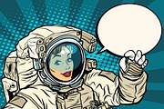 OK gesture female astronaut 