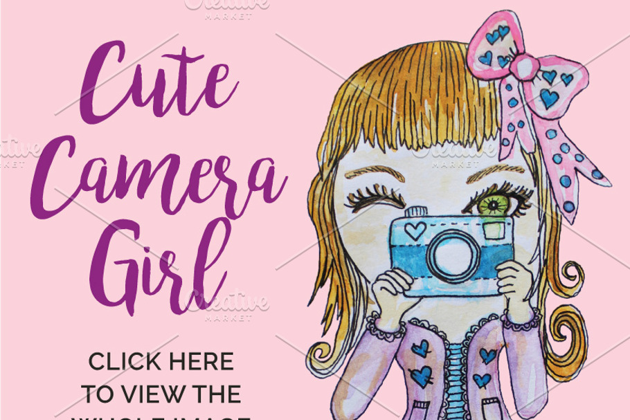 Cute Photographer Girl in Illustrations - product preview 8