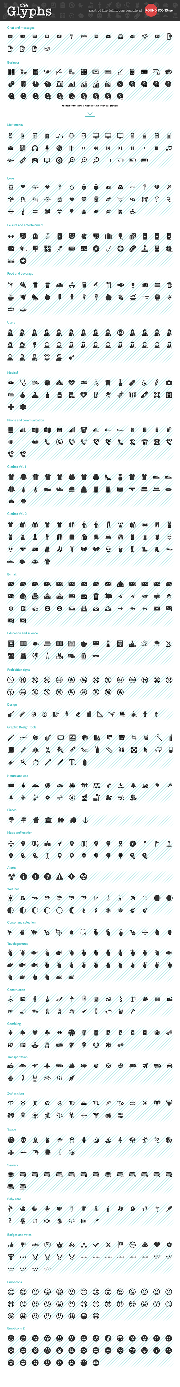 The Glyphs 1700 icons & symbols in Glyph Icons - product preview 2