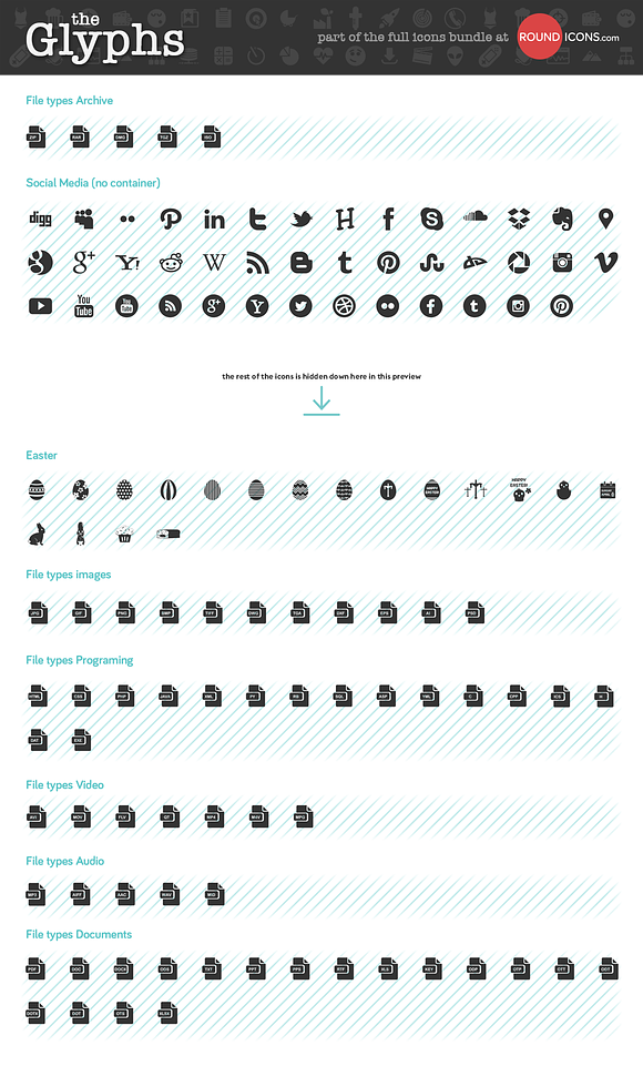 The Glyphs 1700 icons & symbols in Glyph Icons - product preview 4