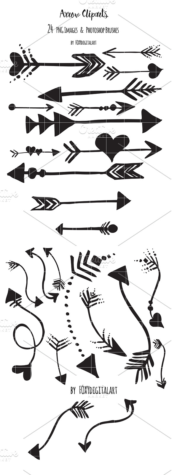 Arrows Clipart Set & Bonus Brush Set in Illustrations - product preview 2
