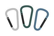 Set of carabiner icons. Vector