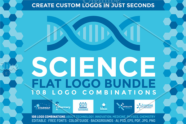 Science: 108 Flat Logos Bundle