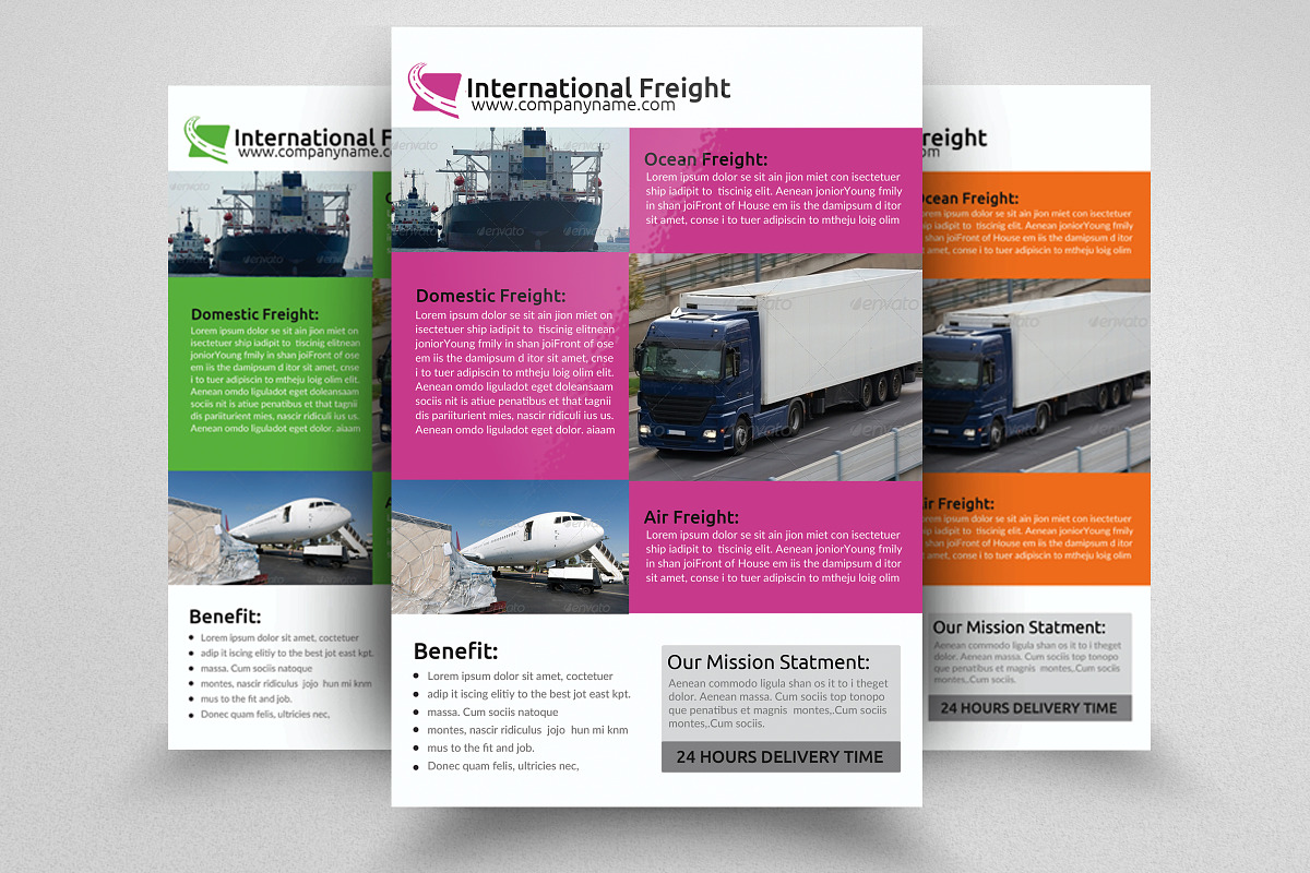  A4 International Freight Flyer  in Flyer Templates - product preview 8