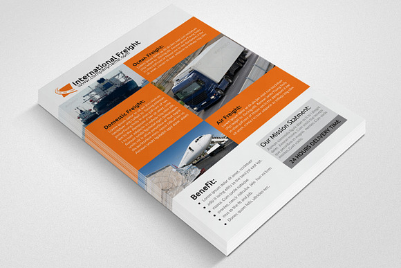  A4 International Freight Flyer  in Flyer Templates - product preview 1