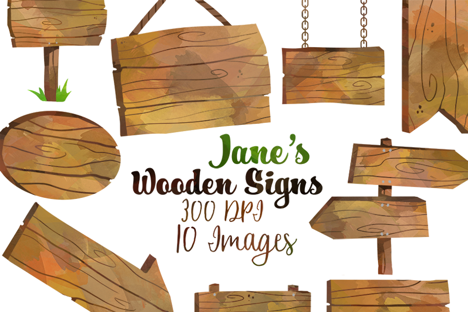 Wooden Signs Clipart