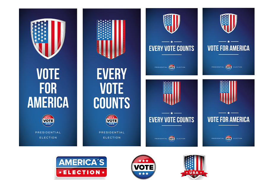 USA Presidential and election set 3 in Flyer Templates - product preview 8
