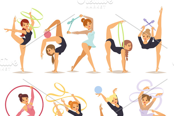 Gymnast girl vector illustration