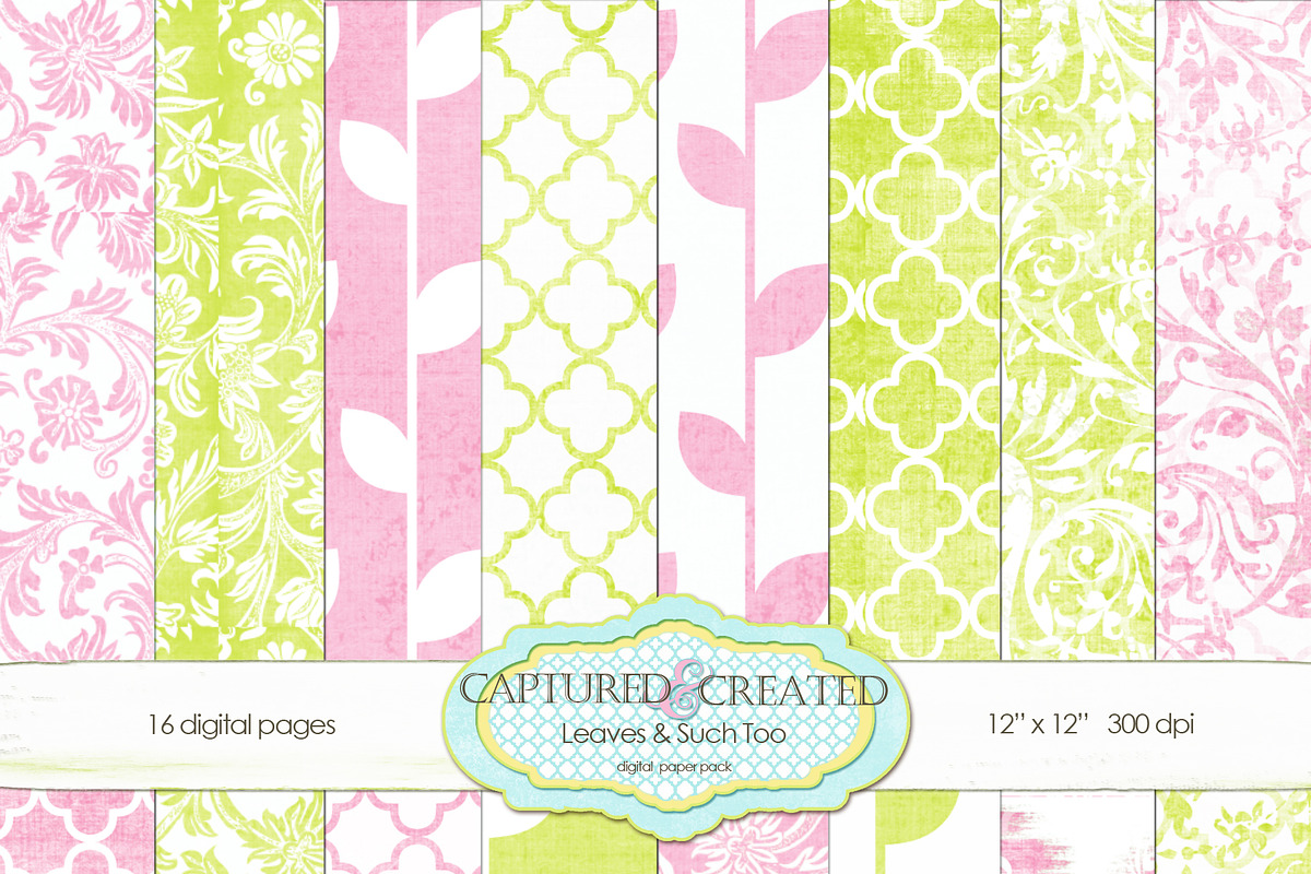Leaves and Such Two-Paper Set in Patterns - product preview 8