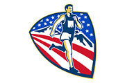 American Marathon Runner Running