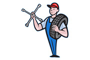 Mechanic With Tire Socket Wrench