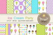 Ice Cream Digital Papers 