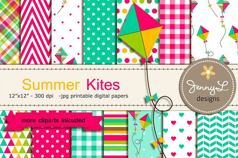 Kite Digital Papers and CLipart