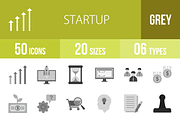 50 Startup Greyscale Icons