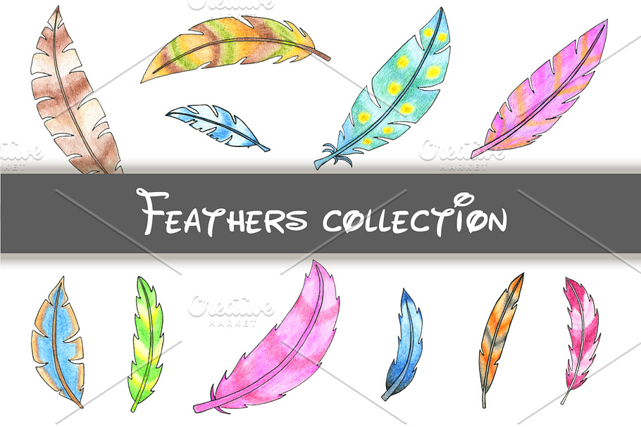 Fantastic colored feathers in Illustrations - product preview 8