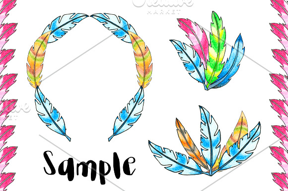 Fantastic colored feathers in Illustrations - product preview 2