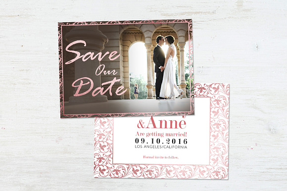 Save the Date | Touch of Pink in Wedding Templates - product preview 5