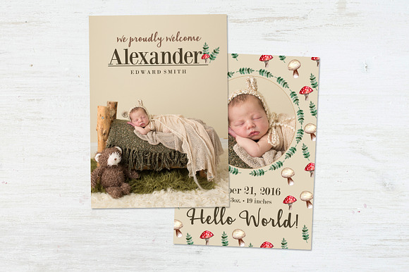 Birth Template | Wild Tulips in Card Templates - product preview 6