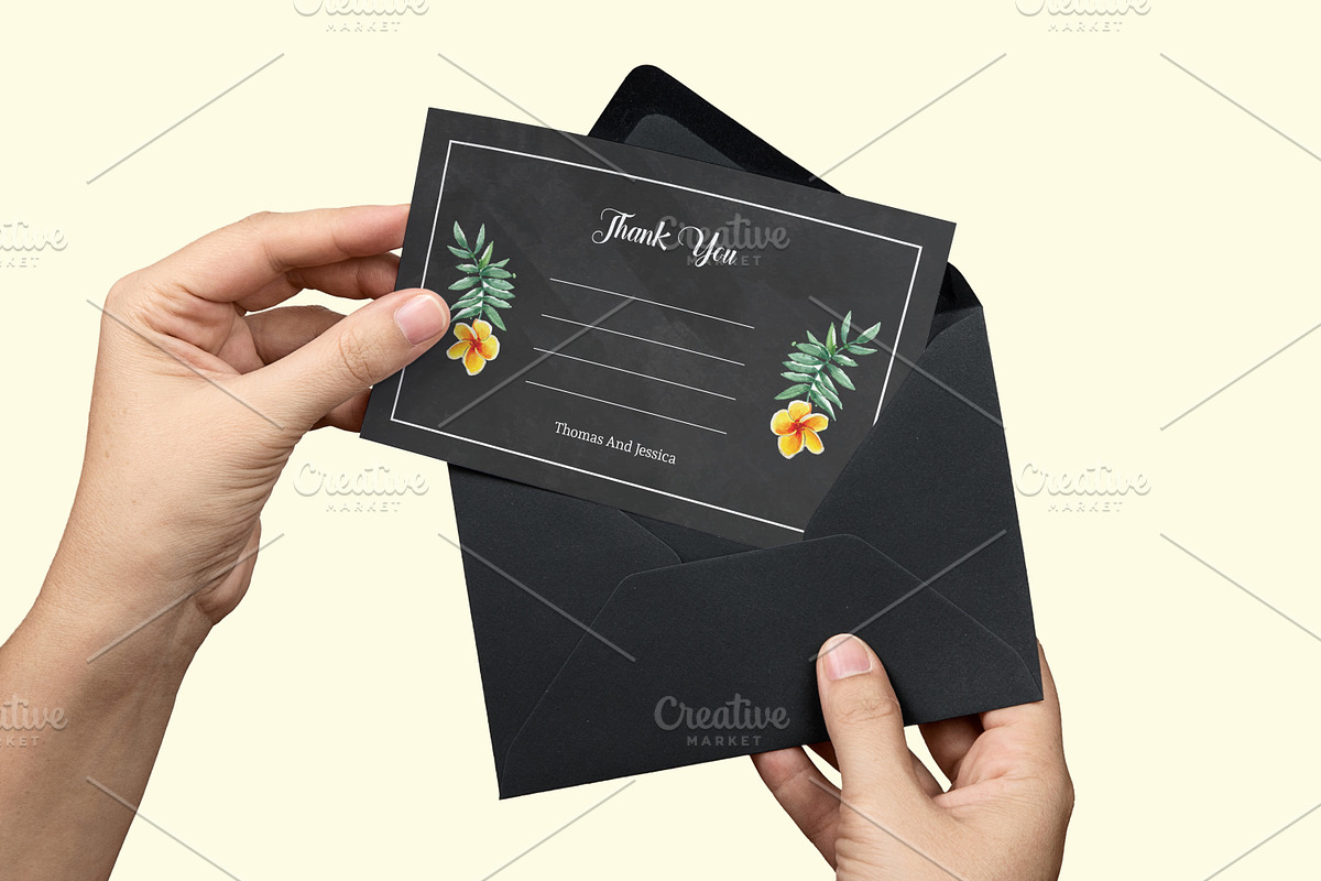 Wedding Thank You Card Template in Stationery Templates - product preview 8