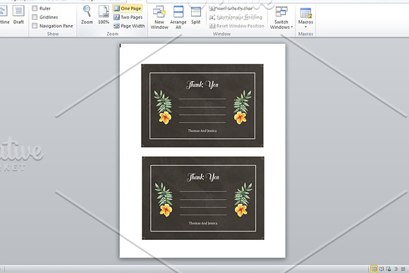 Wedding Thank You Card Template in Stationery Templates - product preview 1