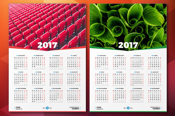 Calendar Poster 2017 in Stationery Templates - product preview 1