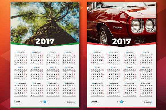 Calendar Poster 2017 in Stationery Templates - product preview 2