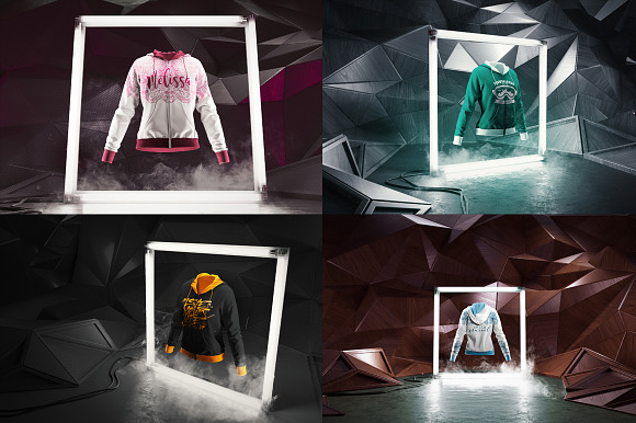 Women Hoodie Mock-up/Animated shots in Product Mockups - product preview 3