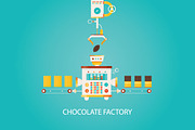 Illustration of chocolate factory