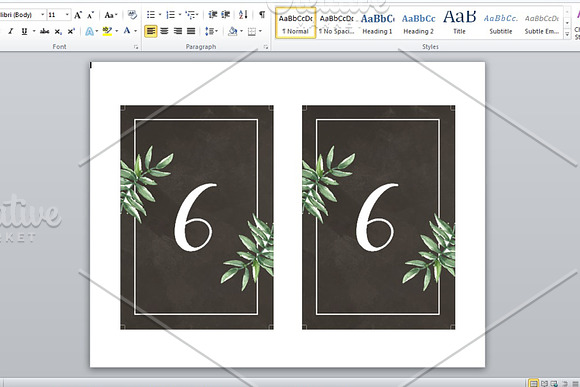 Printabl Wedding Table Number in Stationery Templates - product preview 1