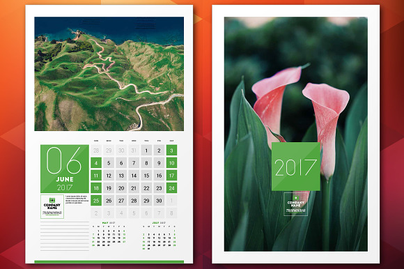 Wall Calendar 2017 in Stationery Templates - product preview 2