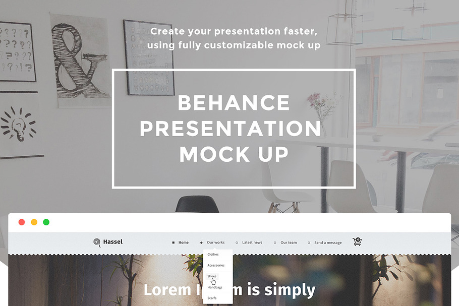 Behance presentation mock up in Mockup Templates - product preview 8