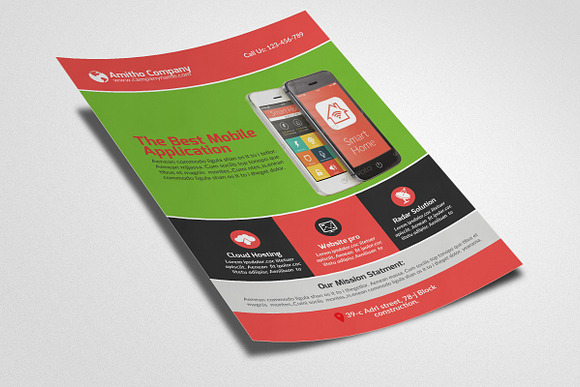 Mobile App Flyer Template in Flyer Templates - product preview 2