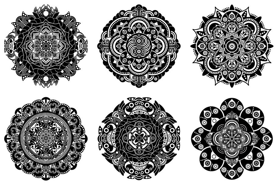 Set of mandala elements in Illustrations - product preview 8