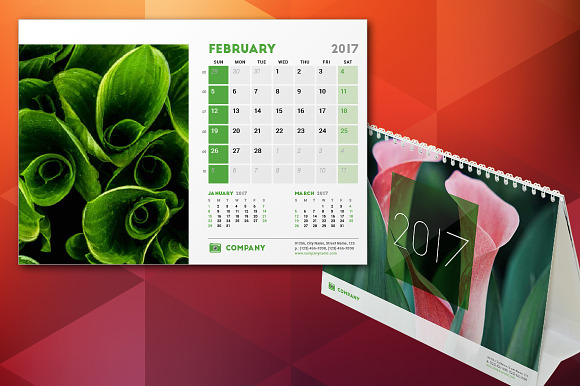 Desk Calendar 2017 in Stationery Templates - product preview 2